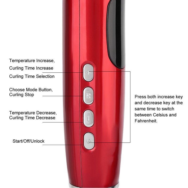 Anti scald Hair Curler Automatic Curling Iron Prevent Tangles LCD