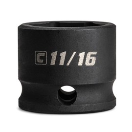 Capri Tools 11/16 in. Stubby Impact Socket, 3/8 in. Drive, 6 Point, SAE