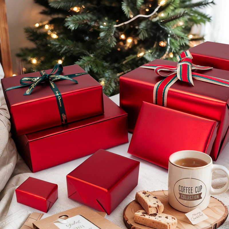 RJVW Gift Wrapping Paper, Gift Wrapping Paper Rolls, Holiday Solid