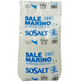 Fine Sea Salt from Sicily, Foodservice Bulk Bag, (10kg) 22 lb, All Natural, Mediterranean Sea Salt Bulk, Kosher, SoSalt Dal Mare Di Trapani