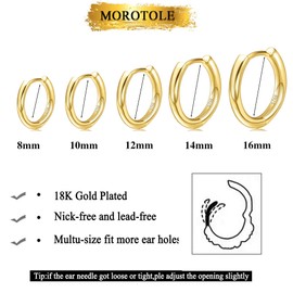 4 Pairs Small Hoop Earrings for Women 925 Silver Post Huggie Hoop Earrings Set 18 Carat Gold/Silver Hoop Earrings Sleeper Earrings for Girls Multiple Piercings Small Ball Stud Earrings, Copper, No