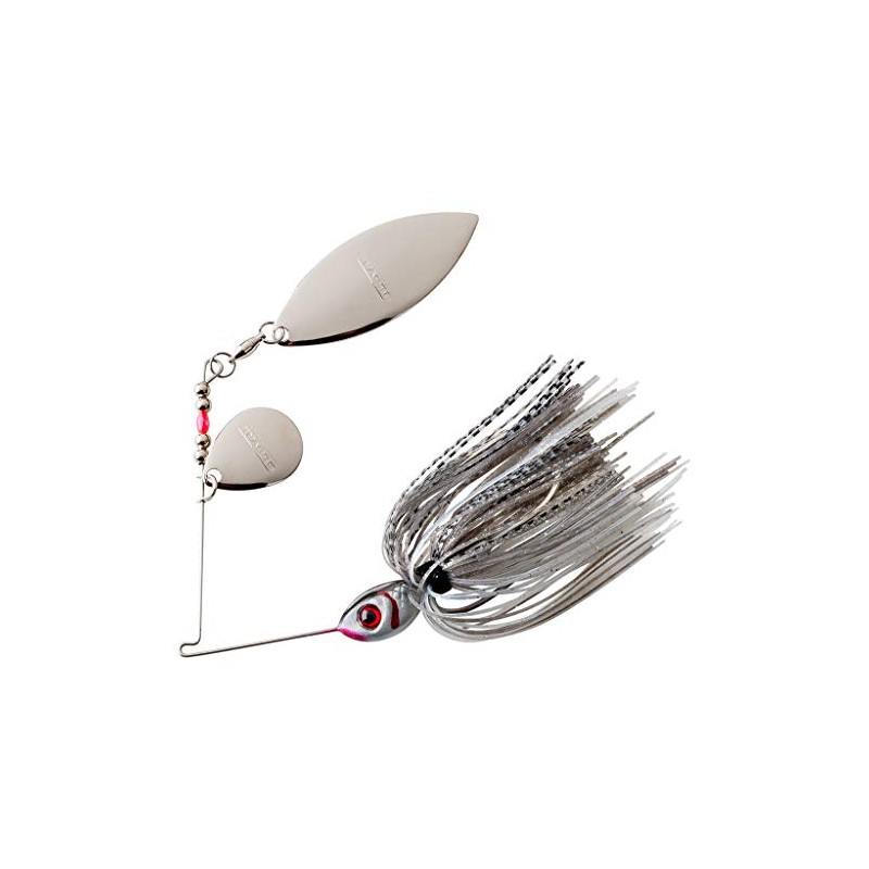 BOOYAH Blade Spinner-Bait Bass Fishing Lure, Silver Shiner, Tandem (3/8