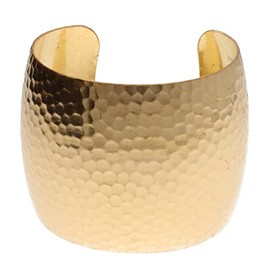 The Beadsmith Bracelet Cuff – Made of Raw Brass – Adjustable, Open Bangle for Men and Women – Hammered/Domed Style, 2-Inch Wide – Minimalist Design Jewelry – Can Be DIY Custom Designed