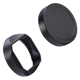 Square Metal Lens Hood with Lens Cap for Voigtlander Nokton Classic 35mm F1.4 I/II, 40mm F1.4, 50mm F1.5 II ASPH VM Replaces LH-6 (Aluminum Alloy - Black)