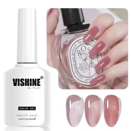Vishine 16 ml Nagellack, semi-permanent, transparent, Gel, Jelly, Farbe transparent, Soak-Off, UV, LED, für Nail Art, Maniküre, Zuhause, DIY, L285, Pflaumengelee
