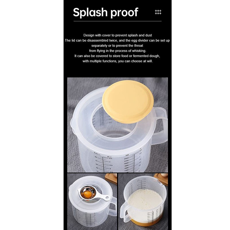 HUANIZI 1 x 2.5L Mixing Bowl with Lid, Transparent Mixing