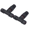 2Pcs 3 Way Junction Box Waterproof T Shape Cord Connector