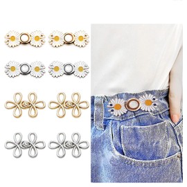 Jean Button Pins Tighten Waist Button, 8 Sets Adjustable Waist Buckle Extender For Jeans, Sew-on Snap Button Pins For Loose Jeans Pants Waist Extender Buttons Fit For Instant Button
