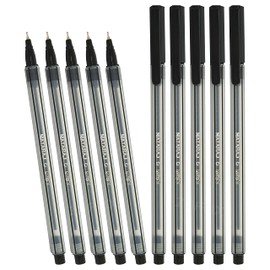 NATARAJ Mist Fine Tip Soft Smooth Ballpoint Pens (10 x 0.7mm BLACK Pens + 2 x ZOFAX Gel BLACK Pens)