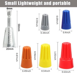 25 Pcs Wire Connectors & 1 Pc Silvery Wire Nut Twister, Wire Screw Caps Kit Insulating Insert Twist Electrical Wire Connectors with Spring Wire Splice Connectors Wire Caps for Quick Connection