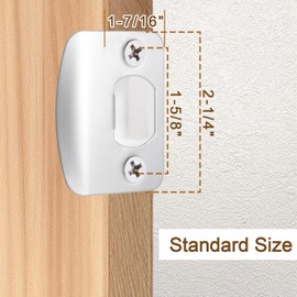 Door Strike Plate, Standard Door Striker Plates for Interior Doors Adjustable Latch Plates Doors Latch Restorer with Spacer Shim Security Striker Replacement Repair Kits