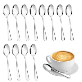 Pack of 12 Coffee Spoons, Tea Spoons, Small Spoons, Cappuccino Spoons for Ice Cream Scoop, Milkshake Scoop, Coffee Shovel and Honey Scoop for Party, Home