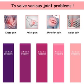 Workout Resistance Loop Exercise Bands Set of 5 Fitness Bands Perfect for Legs and Butt Yoga Strength Training Pilates with Instruction Guide, Carry Bag