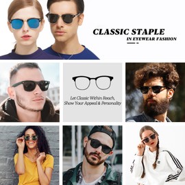 FURISHQI 4 PACK Classic Polarized Sunglasses for Men and Women Retro Style Semi Rimless Frame Sun Glasses 100% UV Protection Goggles