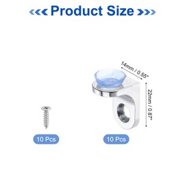 uxcell 1Pcs Glass Shelf Brackets, Shelf Bracket Pegs Support with Chuck, Glass Shelf Holder Support Wall Mount Adjustable Shelves Clamp Silver