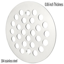 ZZLZX Stainless Steel Shower Drain Strainer Silver 4-1/4 Inch Screw-In Floor Drain Cover Replacement Grille