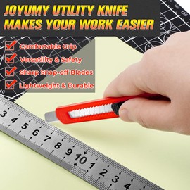 JOYUMY 56 Pack Utility Knife Retractable Box Cutters, 9mm Wide Snap Off Blade Cutter, Compact Utility Knives Box Knife, Extended Use for Office, Craft, Razor Knife, Paper Knife, Disposable Box Opener