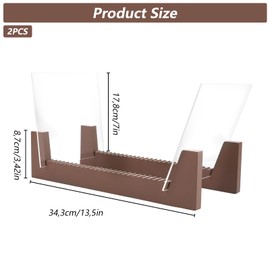 GBACHOOSE Pack of 2 Vinyl Record Storage for 50 LPs, Solid Wood Record Stand, Record Shelf, High-Quality Design, Acrylic Holder, Espresso