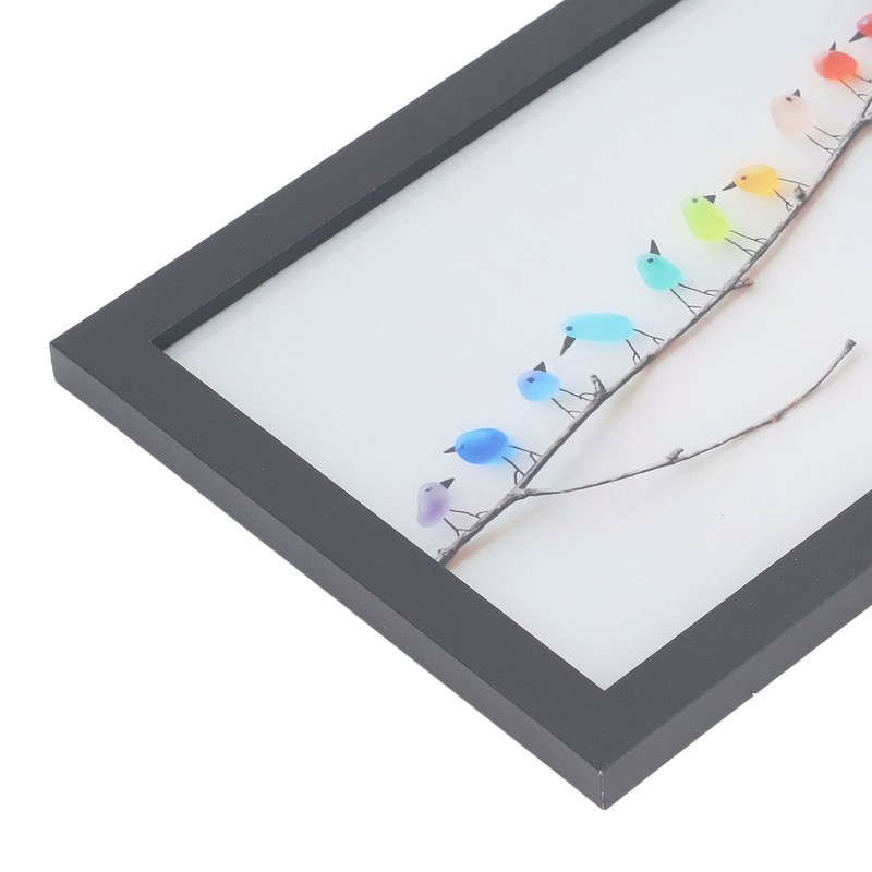 Photo Frame Black Decorative Rugged Multifunctional Sea Glass Birds Picture