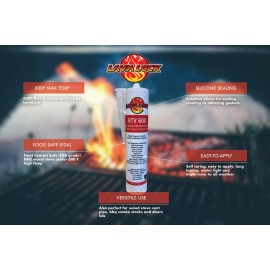 LavaLock® RTV 600F Red BBQ Smoker Sealer RTV Gasket adhesive 10 oz Cartridge