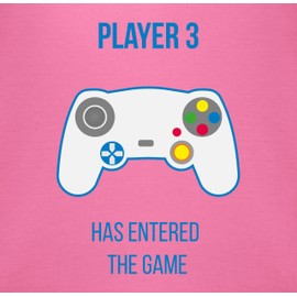Shirtracer - Baby Bib - Current Trends - Player 3 Has Entered The Game Controller White, 1 Pink