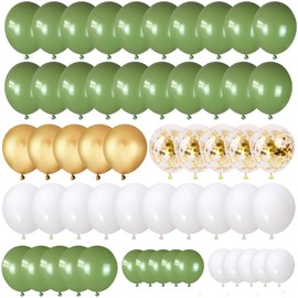 Pack of 80 Balloons Green Gold Balloons Sage Green Gold Balloons Birthday for Baby Shower Wedding Baby Shower Party Decoration