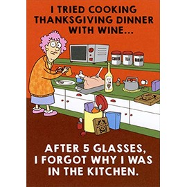 RSVP I Tried Cooking Dinner with Wine Humorous : Funny Thanksgiving Card