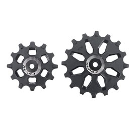 2 Pcs Motorcycle Bearing Pulley Wheel Guide Roller Jockey 12t 14t 16t MTB Road Bike Clear Derailleur Shimano M9000 R8000 Oversized Narrow Wide Teeth (1PC 12T and 1PC 14t)