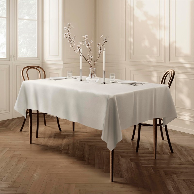 Home Direct Large Rectangular Fabric Tablecloth 140x200cm 55"x78" Cream