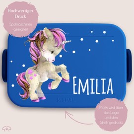 Children's Bento Box Midi for Mepal Bento Box - Lunch Box Unicorn Lunch Box Unicorn Vesper Box Fabulous Creatures I - 900 ml - Blue - Lunch Box Girls School Unicorns Snack Box Name