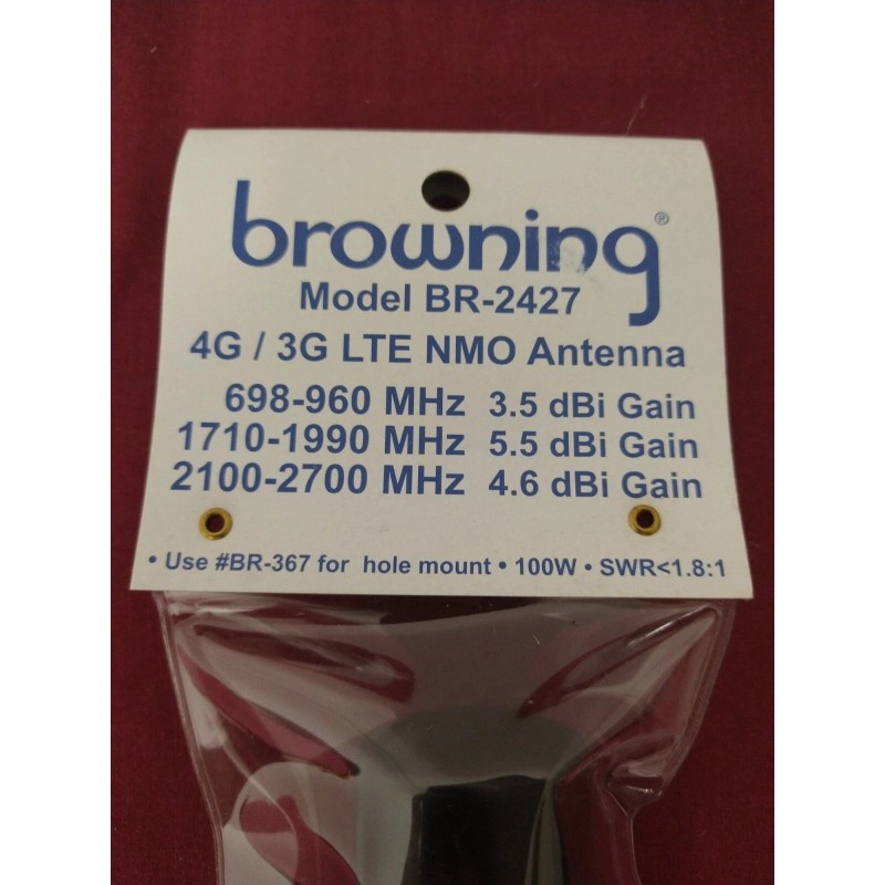 BROWNING BR-2427 5G/4G/3G/2G LTE NMO ANTENNA 698-960/ 1710-1990/ 2100-2700 MHz