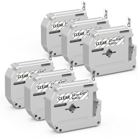 Anycolor M-K131 Clear Tape Replacement for Brother P-Touch M Tape M131 MK131 12mm 0.47'' Clear PTM95 Label Tape for P Touch PT-M95 PT70BM PT-90 PT-70 PT-65 PT-45 Label Maker, 6-Pack