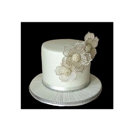 18 Edible Gardenia Shiny White Sugar Lace Flowers and Leaves Mixed-Size