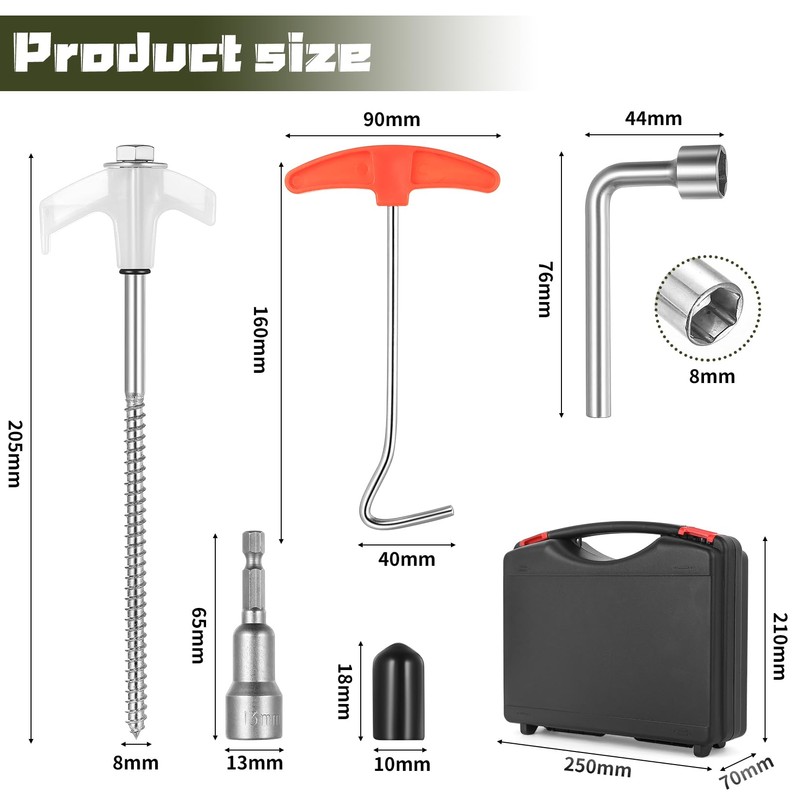 NPFVKSA 8”Heavy Duty Camping Tent Stakes 20 Pieces,Heavy Duty Tent