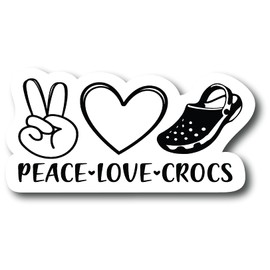 Peace Love Crocs | 5 X 3 inch | Waterproof Decal Sticker | Auto Car Truck Window Wall Laptop Skateboard | PLS1025
