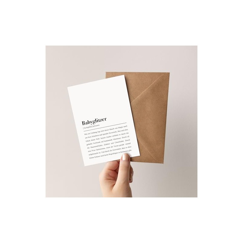 Karte zum Babywunsch: Babyglitzer Definition