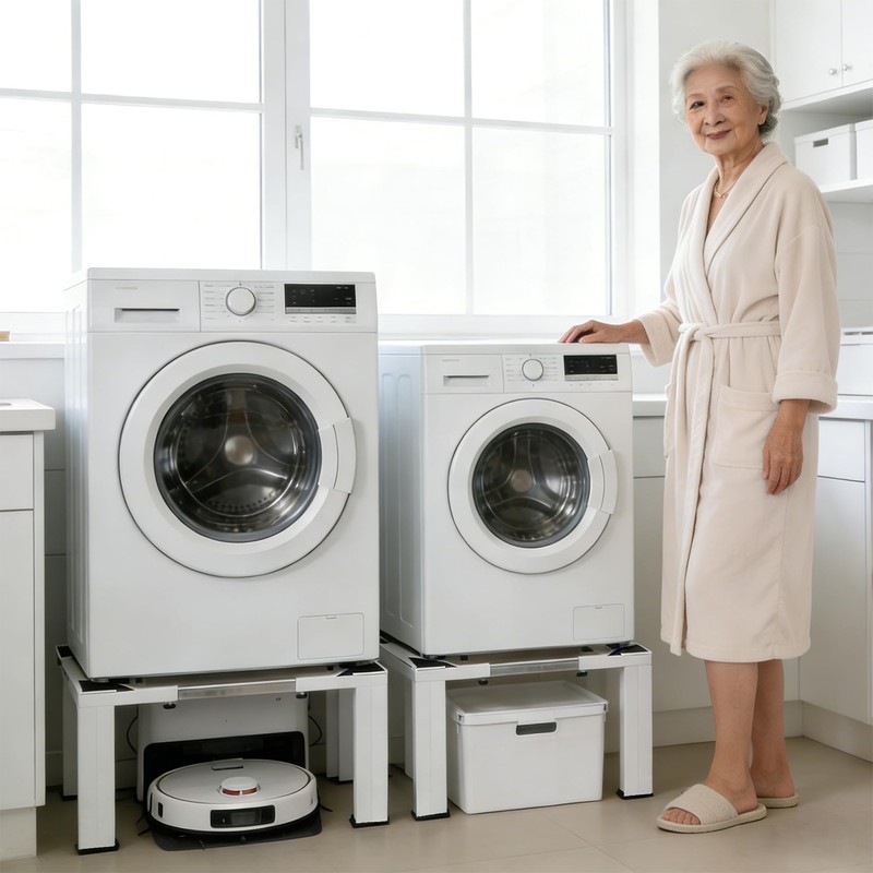 Adjustable Washer Dryer Pedestal, 12” Heavy Duty Stand (1200 lbs),