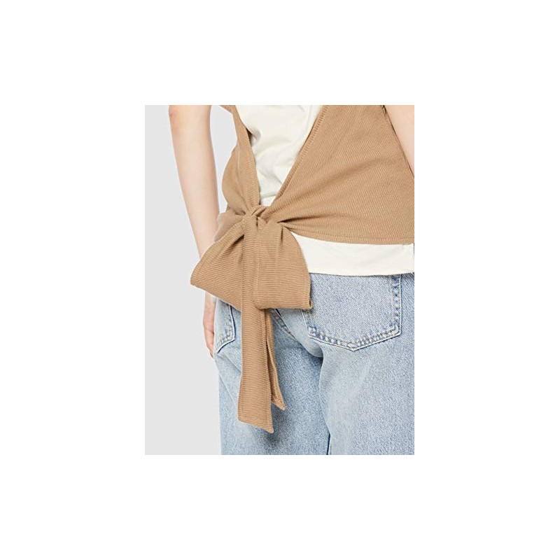 Angrid Women's Ca Layered Design Telecom Tee, brown (mocha)