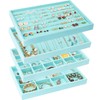 UIUIX Stackable Velvet Jewelry Trays Organizer for Drawer, Velvet Jewelry