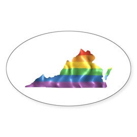 CafePress Gay State Pride Rainbow VA Virginia Bumper Sticker Oval Car Bumper Sticker