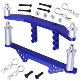 Hobbypark Aluminum Front & Rear Body Mounts with Body Posts Clips for Traxxas Slash 2WD 1/10 (Navy Blue)