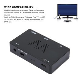 HDMI Sound Extractor, SPDIF 3.5MM Output, Supports PASS 2.0CH 5.1CH, DTS-HD, Dolby-trueHD, LPM7.1, DTS, Dolby-ACS/DTS