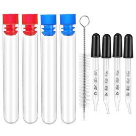 Esforzarse 4Pcs Eye Dropper Glass Tool with Measurements Bent & Straight Tip, Glass Dropper, Pipette Dropper for Accurate Easy Dose & Measurement, for Essential Oils(2 Straight Tip + 2 Bent Tip)