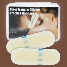 10 Paar Augenbrauen Transfer Sticker – Realistische Tattoo Übungshaut aus Silikon mit Vorgezeichnetem Brauenmuster für Microblading & Permanent Make-up Schulung (Pack of 20PCS Blank)