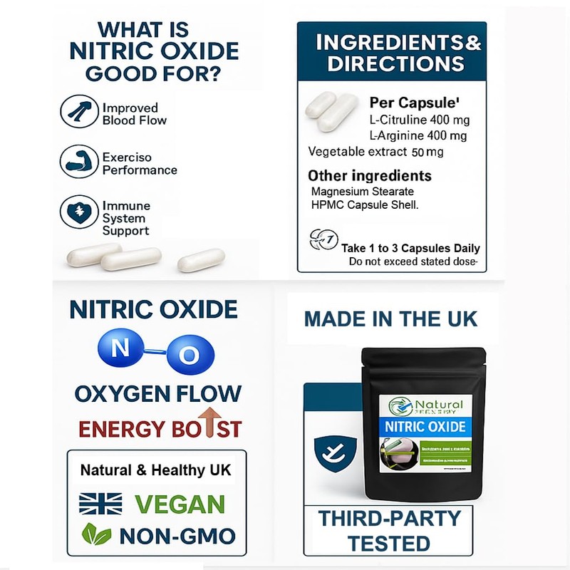 Generic Nitric Oxide 120 Capsules - Nitric Oxide Booster Vegan