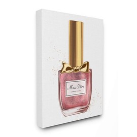 Stupell Industries Makeup Pink Red Nail Polish Gold Fashion, Design by Artist Ziwei Li Wall Art, 16 x 20, Canvas