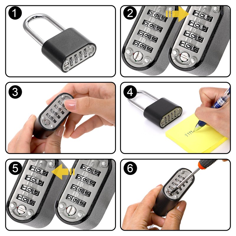 Hiceeden 2 Pack 4 Digit Heavy Duty Combination Lock, 2.5