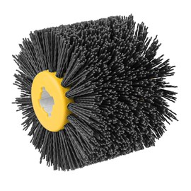 Shineboc Abrasive Nylon Wire Drawing Wheel Drum Brushes, 180 Grit 120x100mm Wheel Drum Burnishing Tool Polishing Brush Wooden Wheels for Wood Furniture Working Surface Conditioning Tool