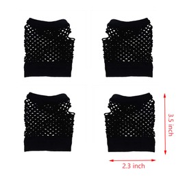 Sowaka 2 Pairs Fingerless Fishnet Gloves for Women Black 80s Stretchy Mesh Gloves for Kids Girls Dance Costume Parties