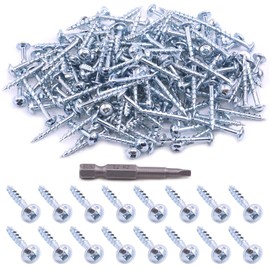 Glarks 160Pcs #8x1-1/4" Pocket Hole Screws Zinc Coated Square Drive Self Tapping Coarse Thread Wood Screws for Wood and Sheet Metal (#8x1-1/4" Coarse Thread)